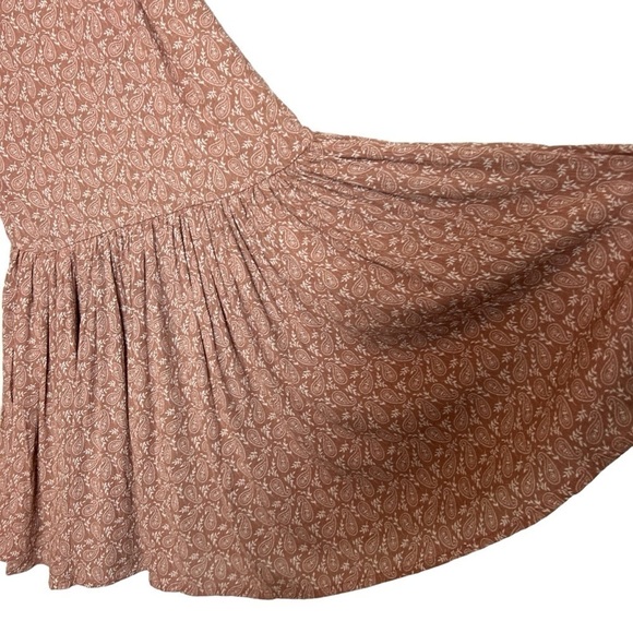 KORI Boho Wide Leg Ruffled Flare Lightweight Paisley and Aztec Print Pants Sz.S - Picture 9 of 15